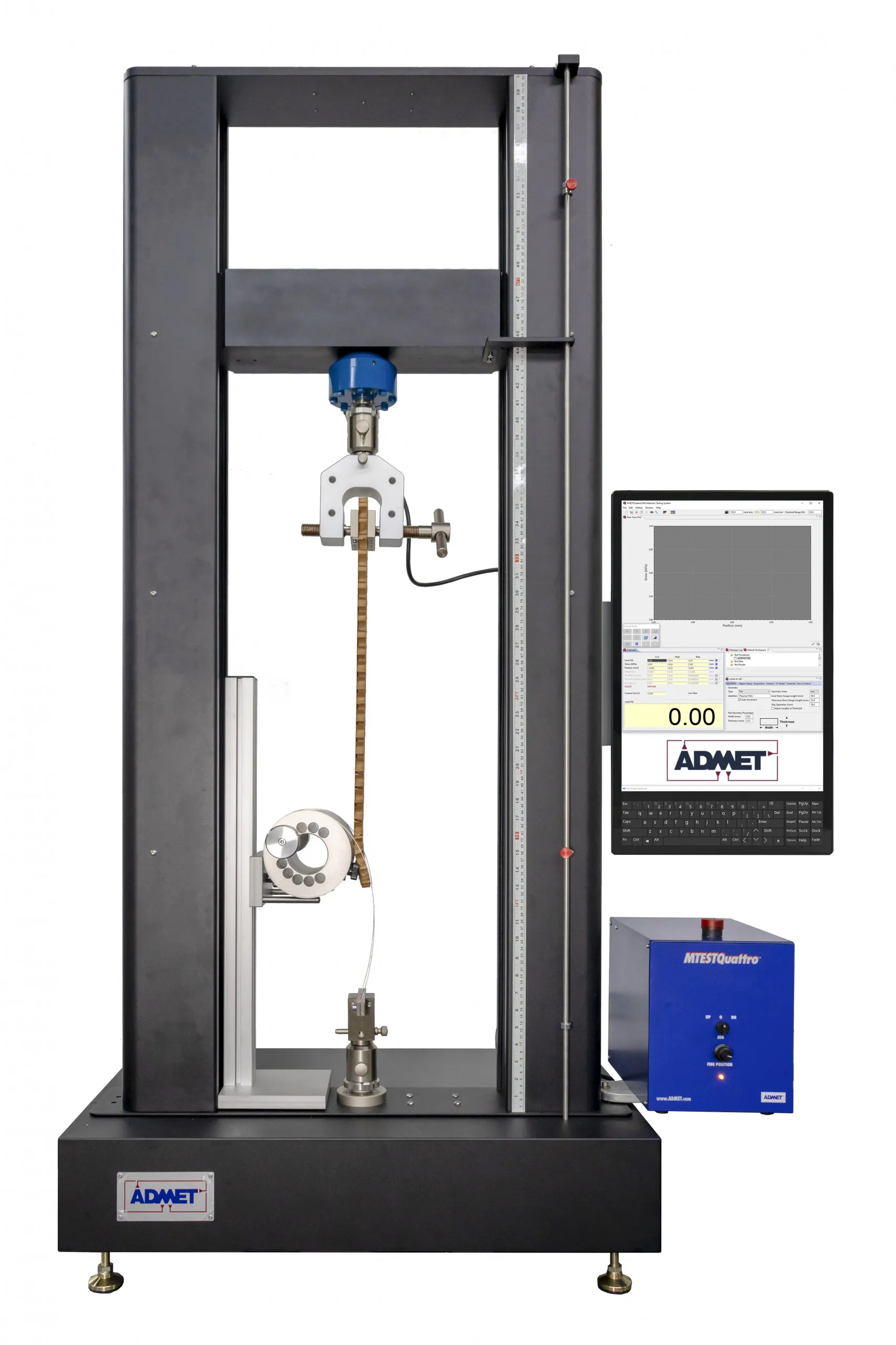 ASTM D1781 Climbing Drum Peel Fixture on a universal testing machine