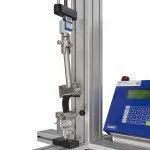 ASTM D429 Method B on a Single Column Universal Testing Machine Side Angle Close up