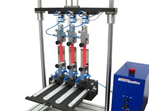Custom three-head peel testing fixture