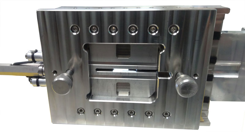 Custom shear fixture with backplate removed